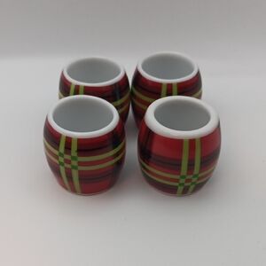 Red and Green Plaid Napkin Rings